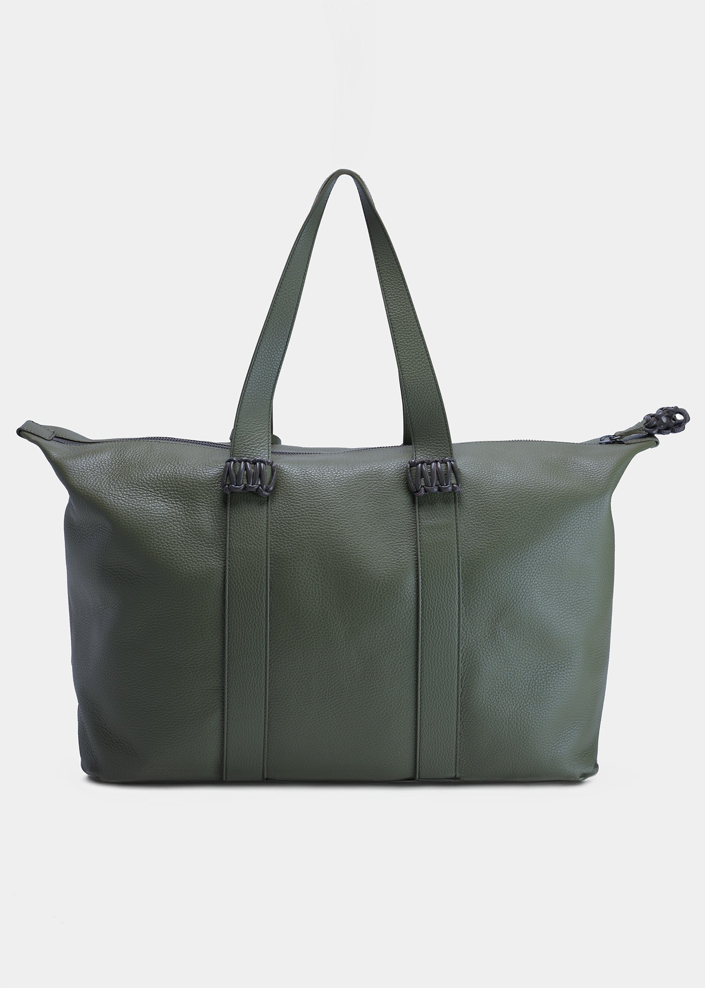 Savant Olive-Green Nylon/Leather Duffle Bag, Medium